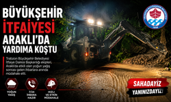BÜYÜKŞEHİR İTFAİYESİ ARAKLI’DA YARDIMA KOŞTU
