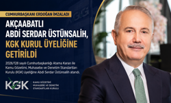 AKÇAABATLI ABDİ SERDAR ÜSTÜNSALİH, KGK KURUL ÜYELİĞİNE ATANDI