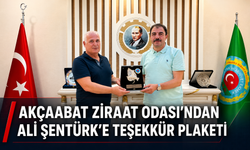 AKÇAABAT ZİRAAT ODASI’NDAN ALİ ŞENTÜRK’E TEŞEKKÜR PLAKETİ