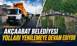 AKÇAABAT BELEDİYESİ YOLLARI YENİLEMEYE DEVAM EDİYOR