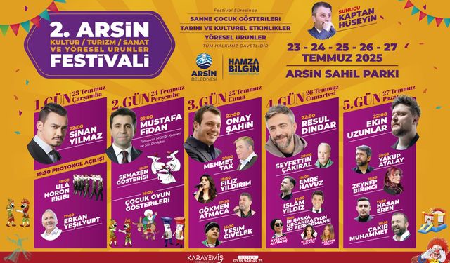 "ARSİN’DE KÜLTÜR VE SANAT FESTİVALİ BAŞLIYOR"