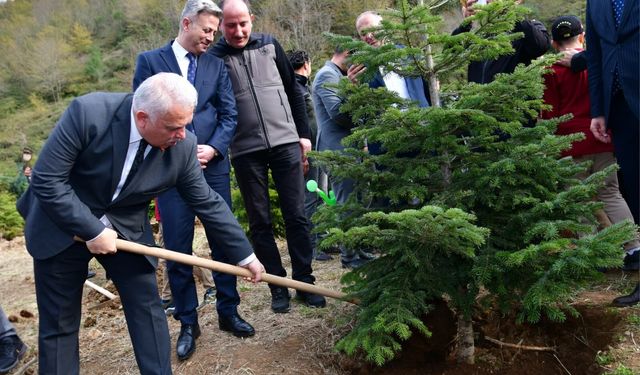"ŞEHİTLER İÇİN FİDANLAR TOPRAKLA BULUŞTU"