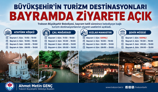 BÜYÜKŞEHİR’İN TURİZM DESTİNASYONLARI BAYRAMDA ZİYARETE AÇIK