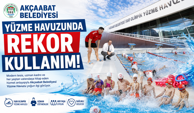 AKÇAABAT BELEDİYESİ YÜZME HAVUZUNDA REKOR KULLANIM