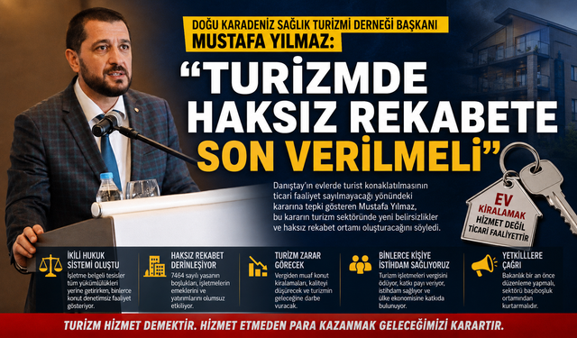 DOĞU KARADENİZ SAĞLIK TURİZMİ DERNEĞİ BAŞKANI MUSTAFA YILMAZ: “TURİZMDE HAKSIZ REKABETE SON VERİLMELİ”