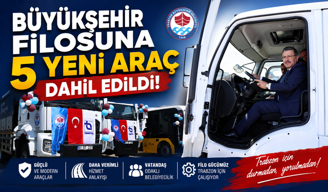 BÜYÜKŞEHİR FİLOSUNA 5 YENİ ARAÇ DAHİL EDİLDİ