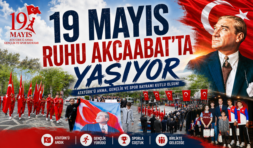 19 MAYIS ATATÜRK’Ü ANMA, GENÇLİK VE SPOR BAYRAMI AKÇAABAT’TA TÖREN VE ETKİNLİKLERLE KUTLANDI