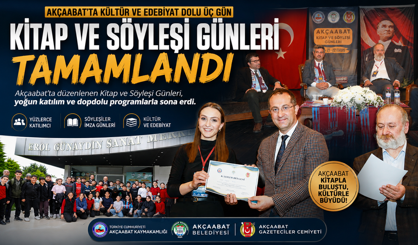 AKÇAABAT’TA KİTAP VE SÖYLEŞİ GÜNLERİ TAMAMLANDI