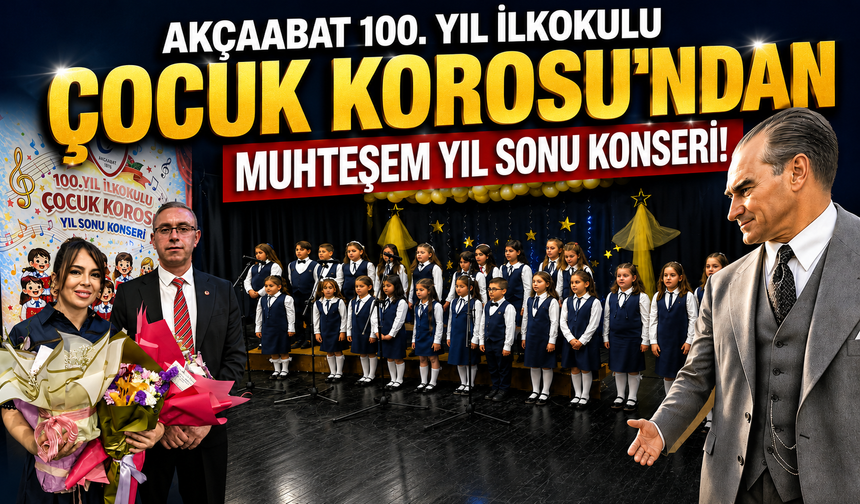 AKÇAABAT 100. YIL İLKOKULU ÇOCUK KOROSU’NDAN MUHTEŞEM YIL SONU KONSERİ
