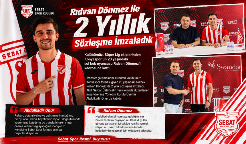 SEBAT SPOR’DAN SOL BEKE TAKVİYE: RIDVAN DÖNMEZ İMZAYI ATTI