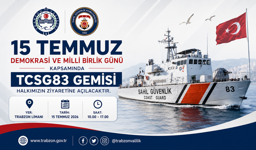 TCSG-83 SAHİL GÜVENLİK BOTU TRABZON’DA ZİYARETE AÇILDI