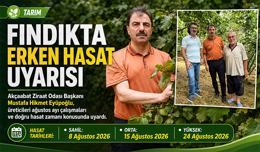 Fındıkta Erken Hasat Uyarısı