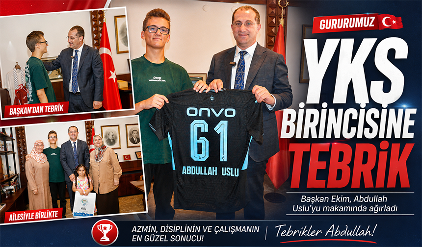Yks Birincisi Uslu’ya Başkan Ekim’den Tebrik